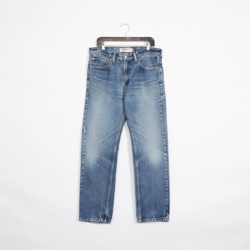 Vintage Y2K Levis 505 Straight Leg Jeans 34x31 - Faded Distressed Medium Wash
